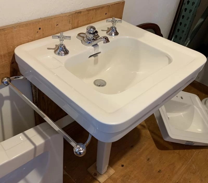 1941 Vintage Crane Corwith Pegleg Bathroom Sink DEA Bathroom Machineries