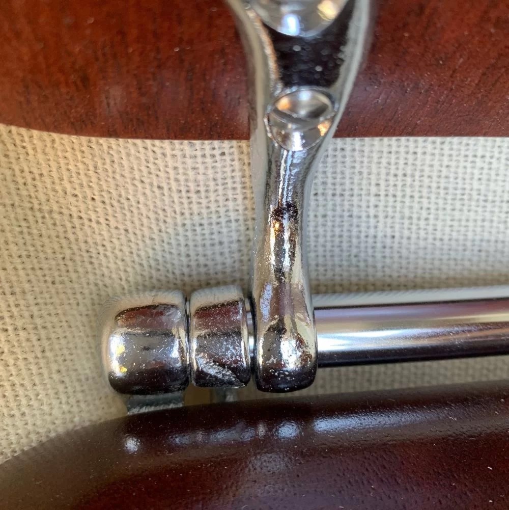Elongated Mahogany Toilet Seat with Chrome Hinge B Grade DEA Bathroom