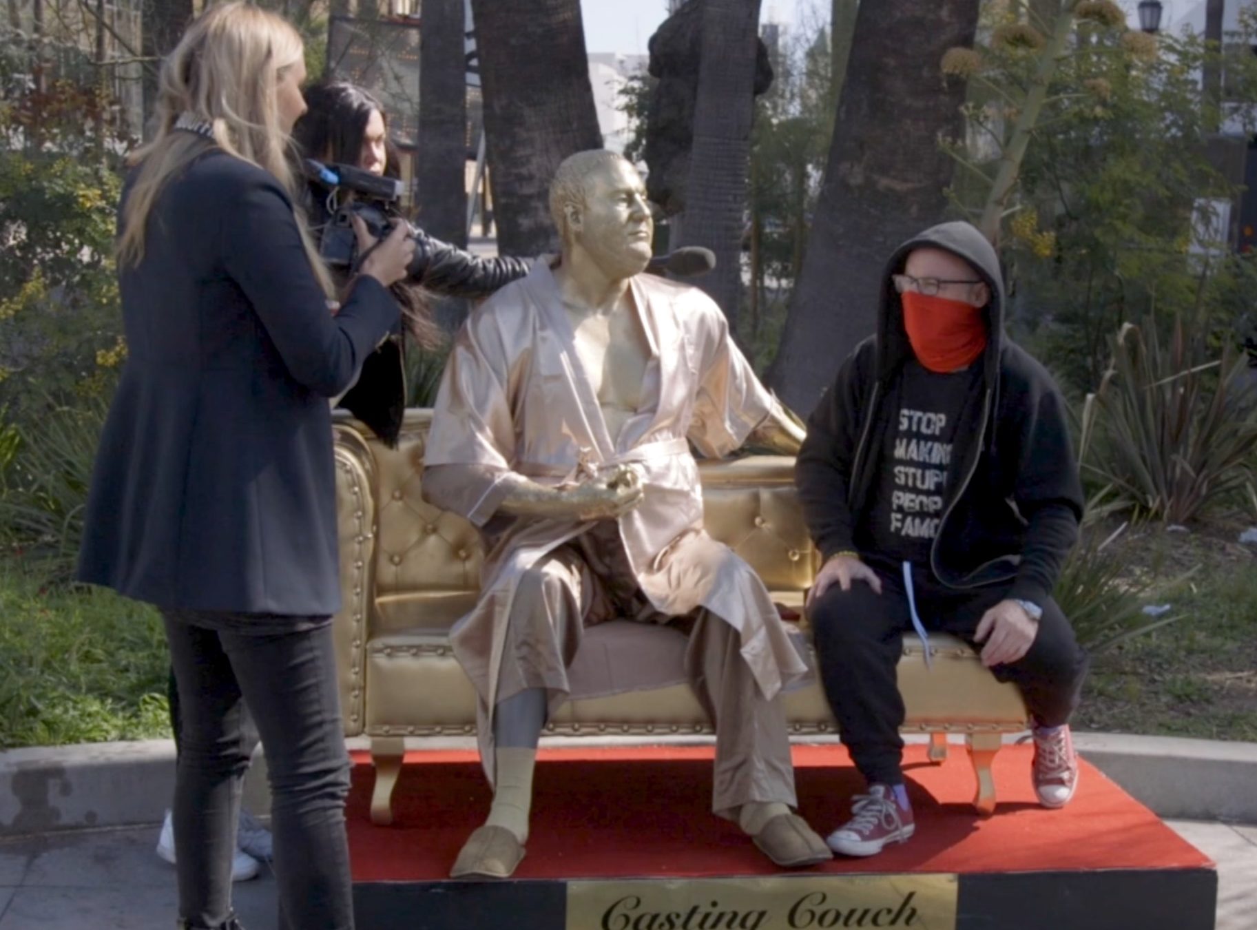 Harvey Weinstein Statue Removed, Rain Prevents ReInstallation