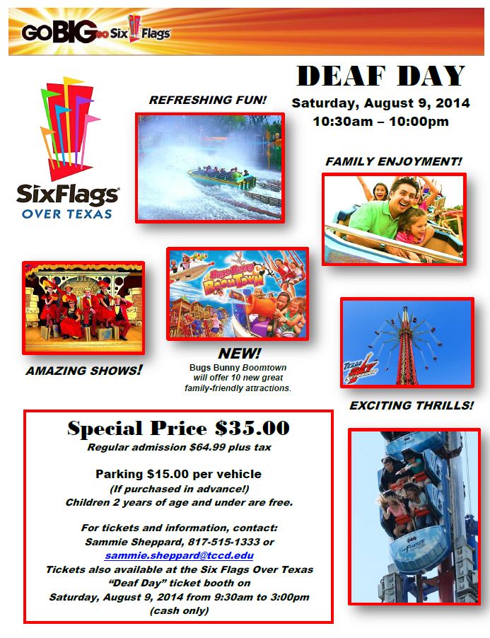 Six Flags Over Texas Deaf Day 8/9/14 DFW Deaf Network of Texas