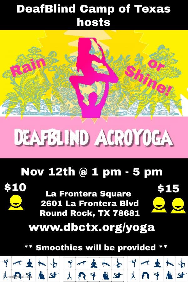 DeafBlind Yoga Event 11/12/16 Austin Deaf Network of Texas