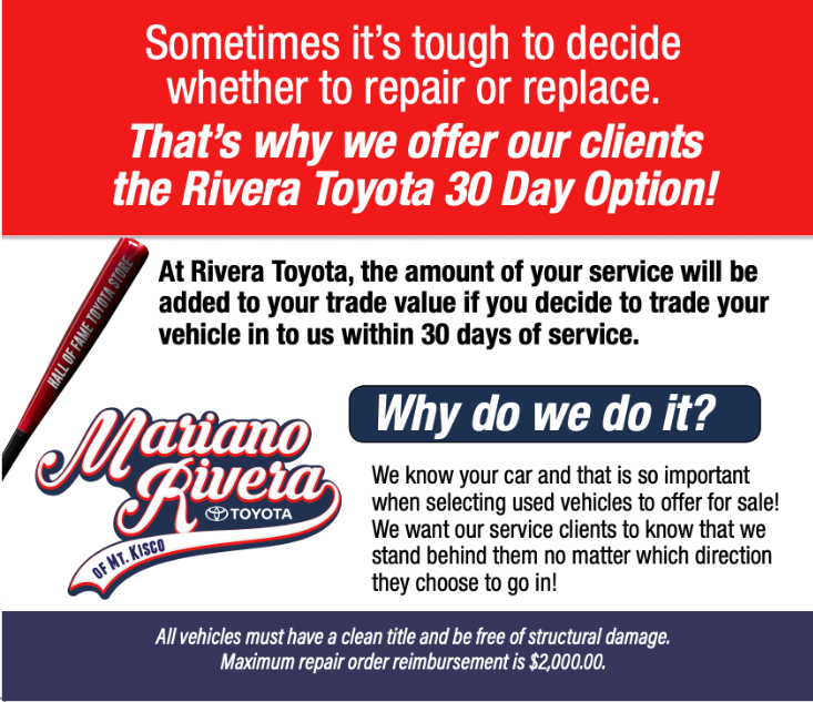 30 Day Guarantee Rivera Toyota of Mt.Kisco