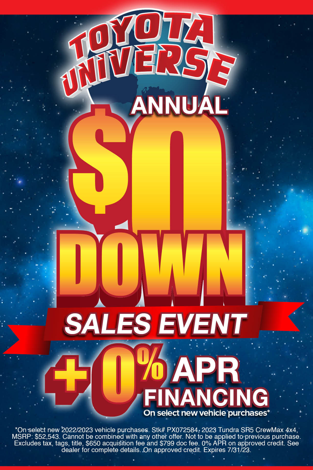 0 Down Event Toyota Universe