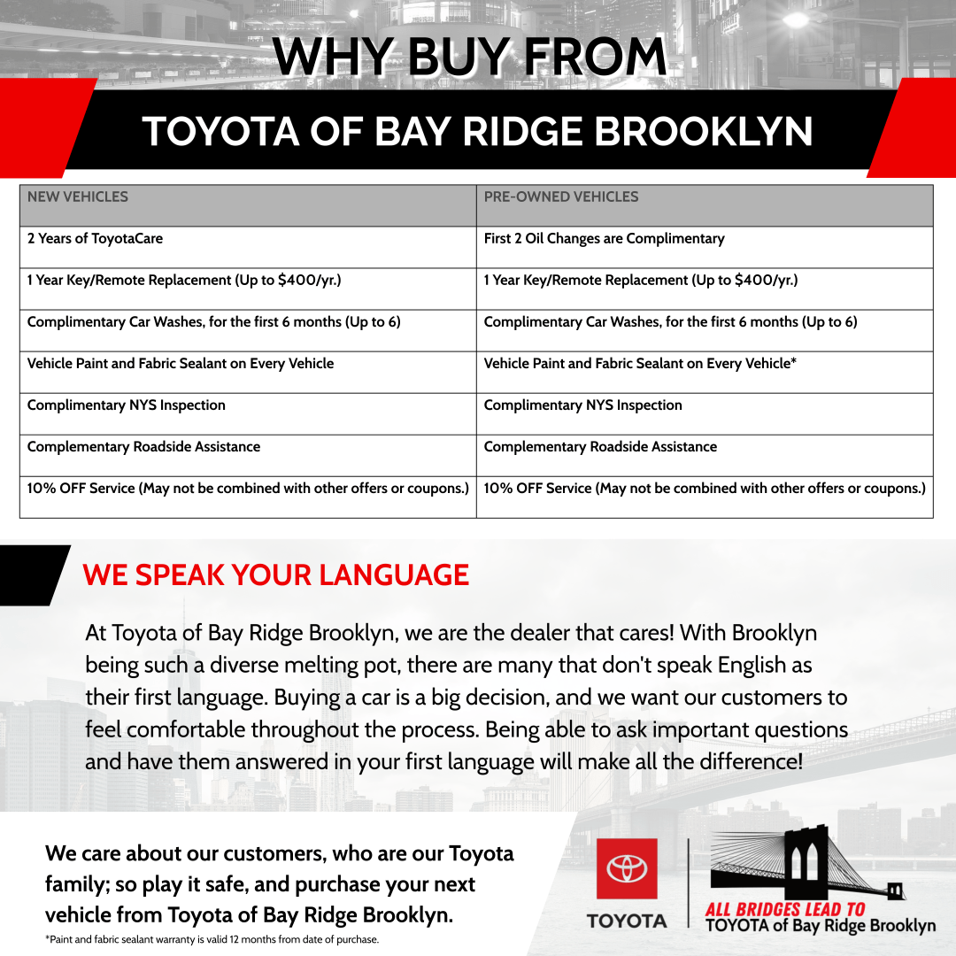 Why Buy from Toyota of Bay Ridge Brooklyn Toyota of Bay Ridge Brooklyn