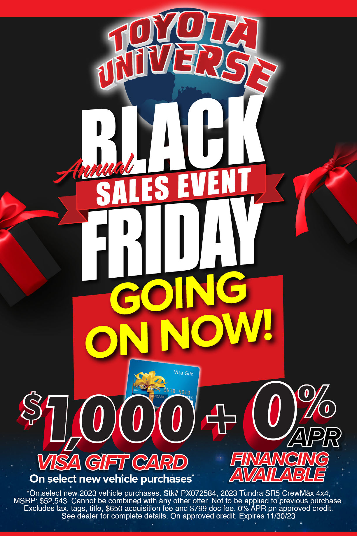 Black Friday Sales Event Toyota Universe