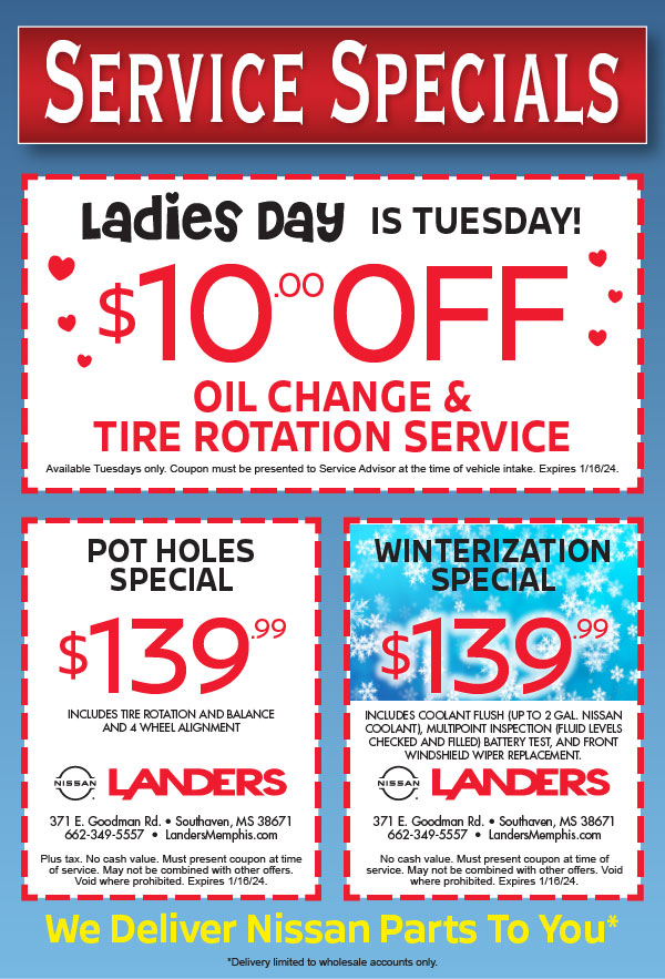 Service Coupons & Specials | Landers Nissan