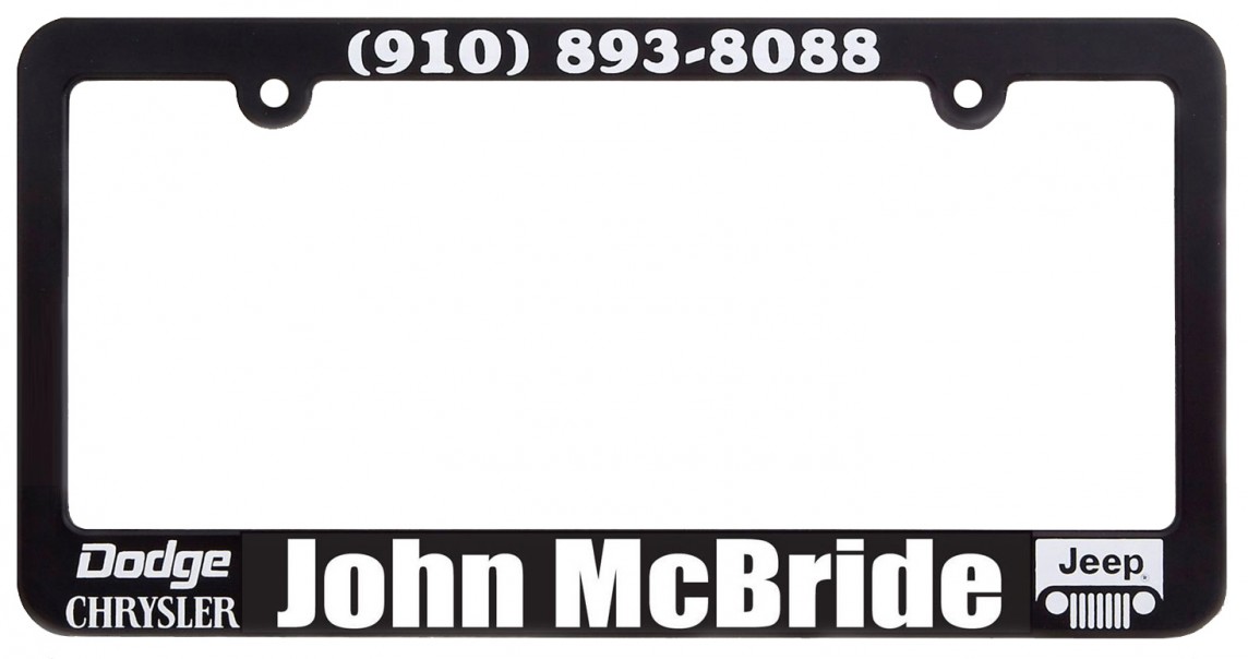 Flat Printed Dealer License Plate Frames, Screened License Frames for