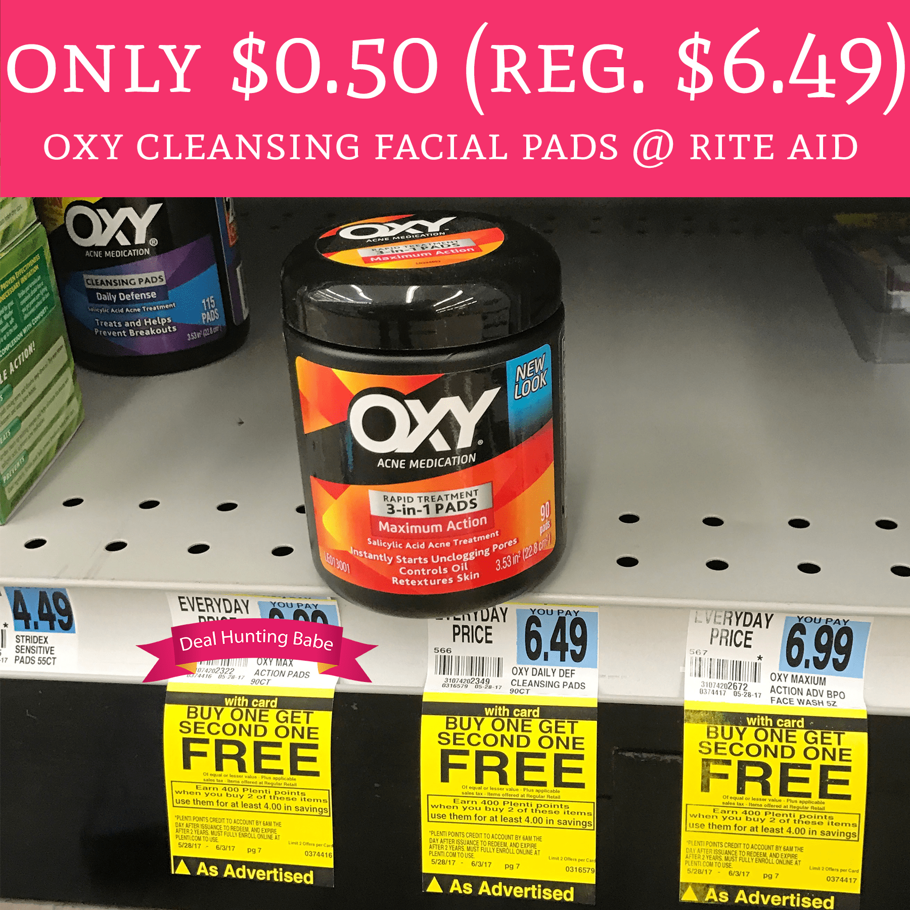 Only 0.50 (Regular 6.49) Oxy Facial Cleansing Pads Rite Aid Deal