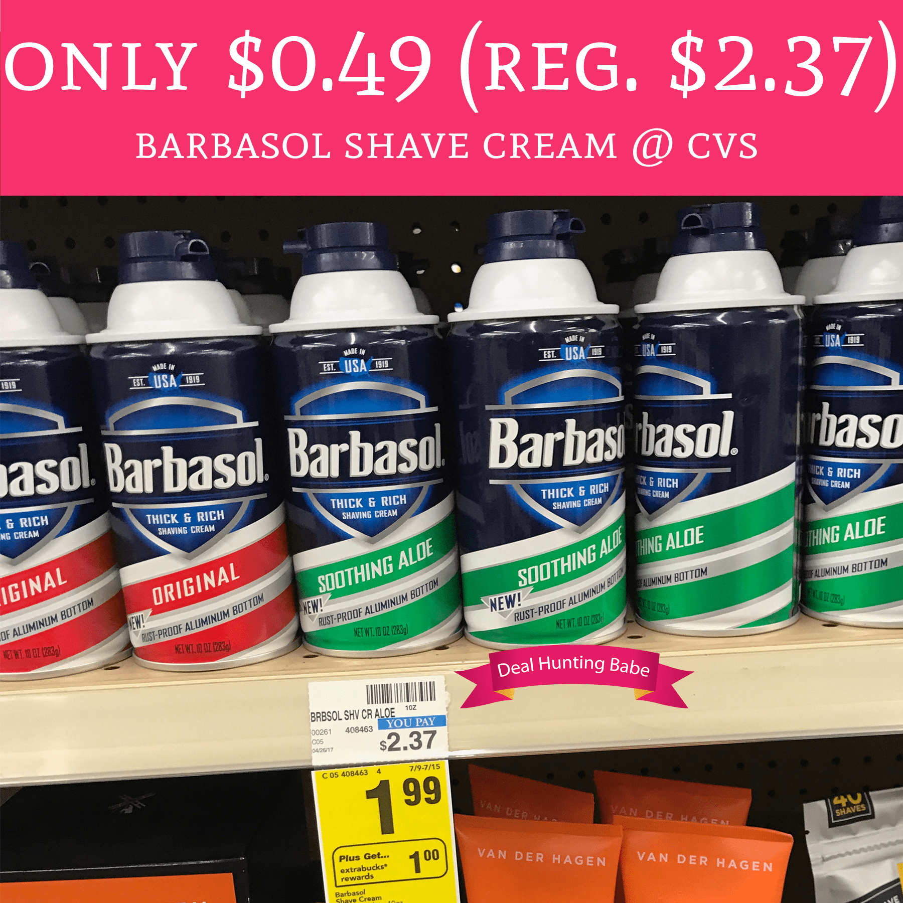 Only 0.49 (Regular 2.37) Barbasol Shave Cream CVS Deal Hunting Babe