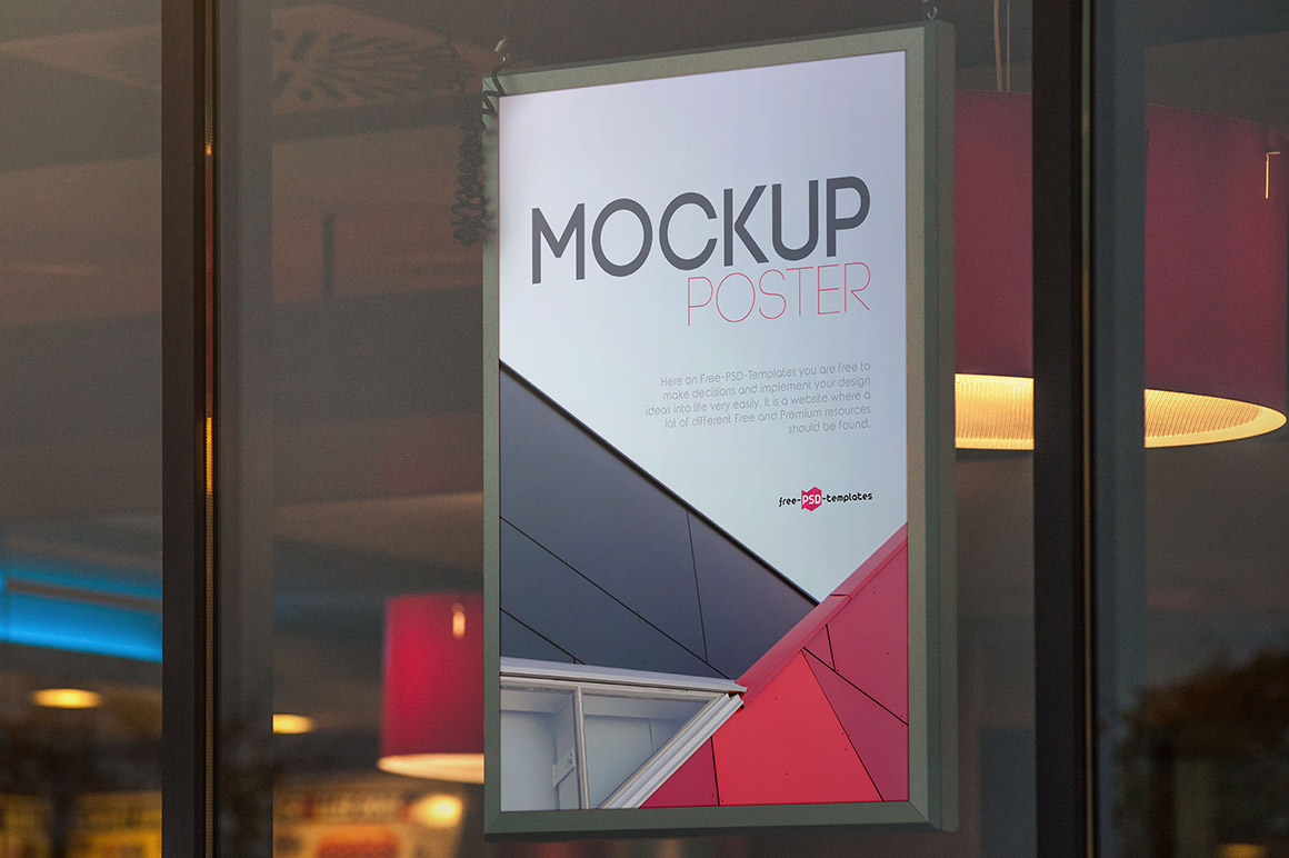 Poster In Shop Free Mockup Dealjumbo