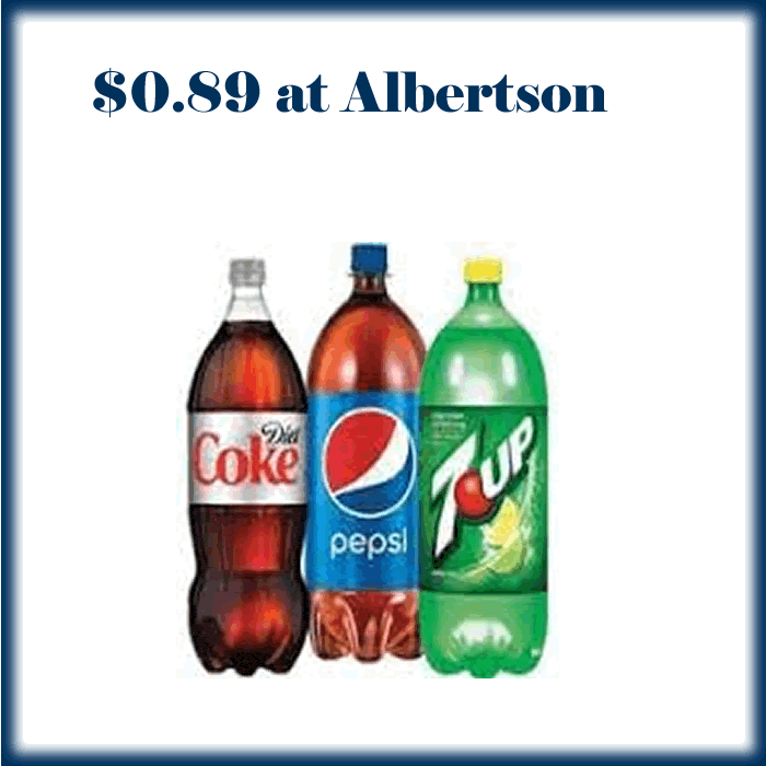 Albertson Coke, Pepsi & 7Up 2 L Only 0.89 DEAL MAMA