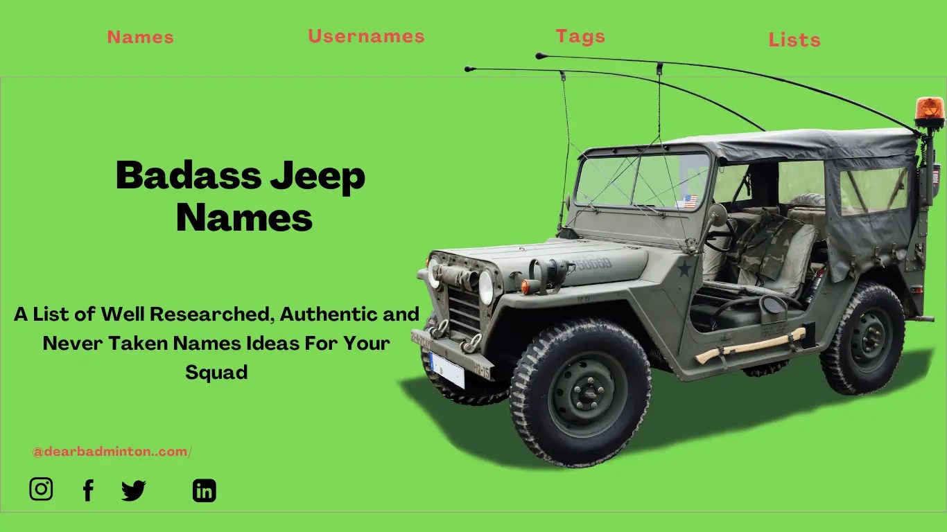 Badass Jeep Names [ Cool, Beach, Military, Female, Gray ]
