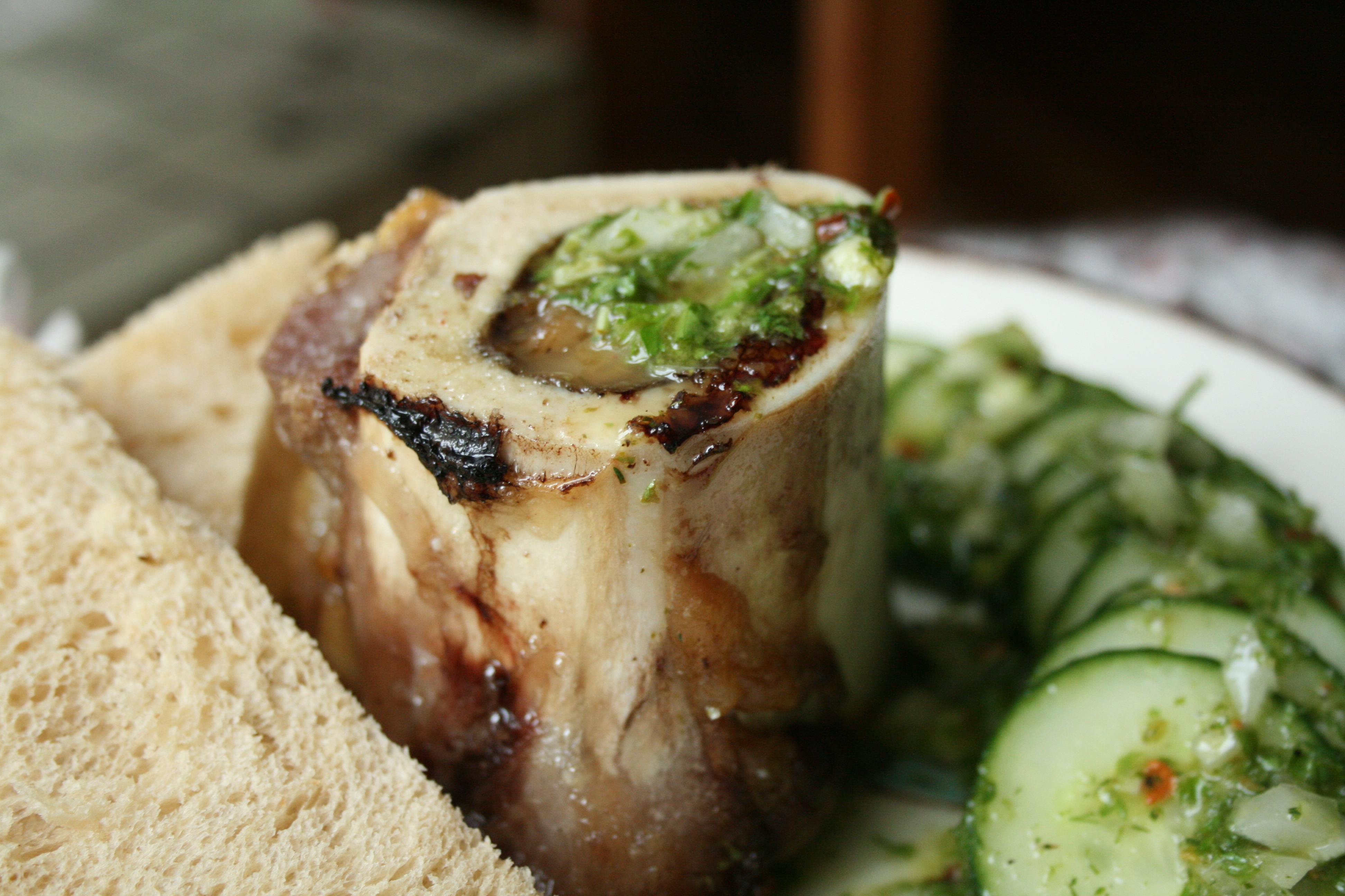 Roasted Bone Marrow with HerbLime Dressing Dear Juneberry…