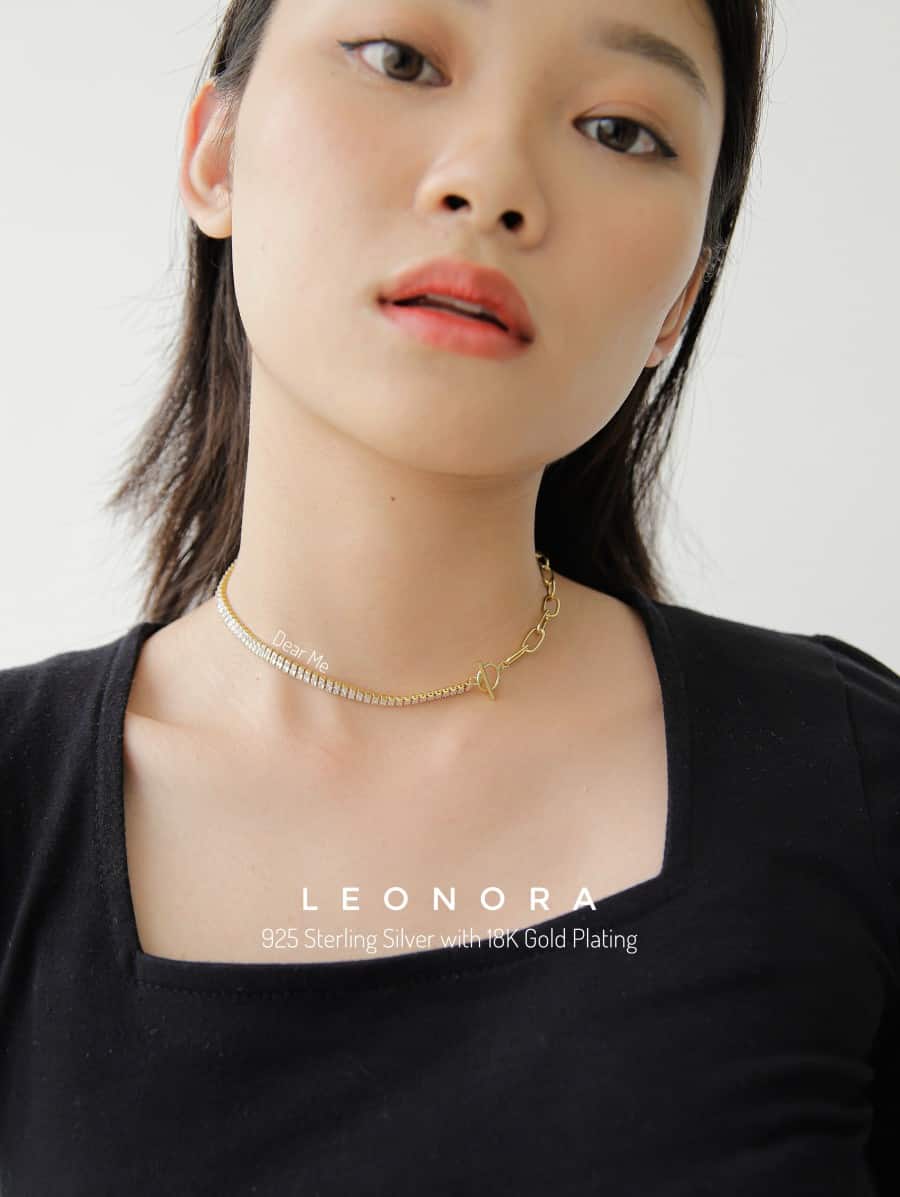 Leonora Necklace (925 Sterling Silver with 18K Gold Plating) Dear Me