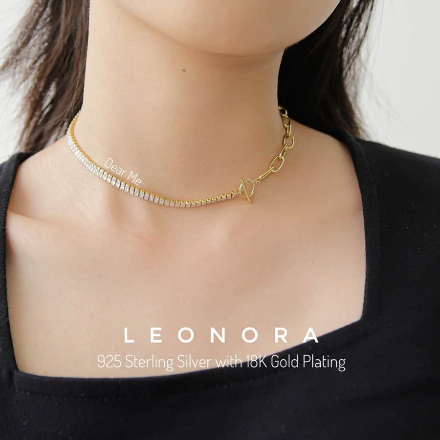 Leonora Necklace (925 Sterling Silver with 18K Gold Plating) Dear Me