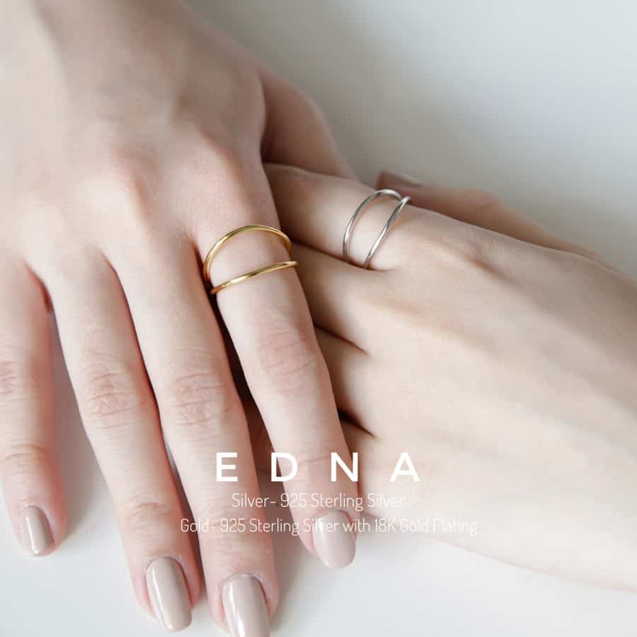 Edna Ring (925 Sterling Silver with 18K Gold Plating) - Dear Me Jewelry