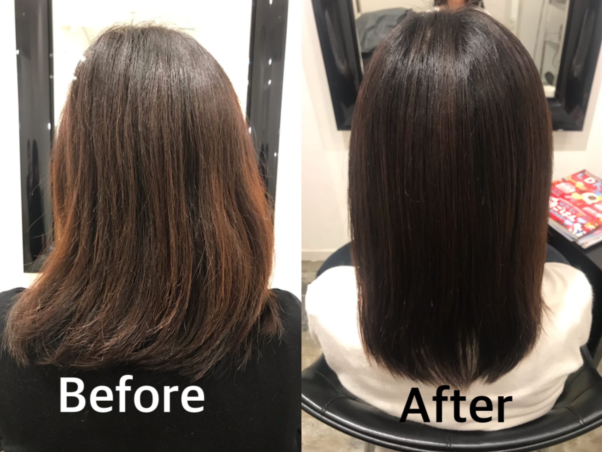 パサパサでまとまらない髪の毛が見違えるような艶髪になりました！ |横浜市の髪質改善美容室Dears(ディアーズ) まとまらない髪がしっとりまとまりのある髪になりました！ | 草津市の髪質改善美容室Dears(ディアーズ)