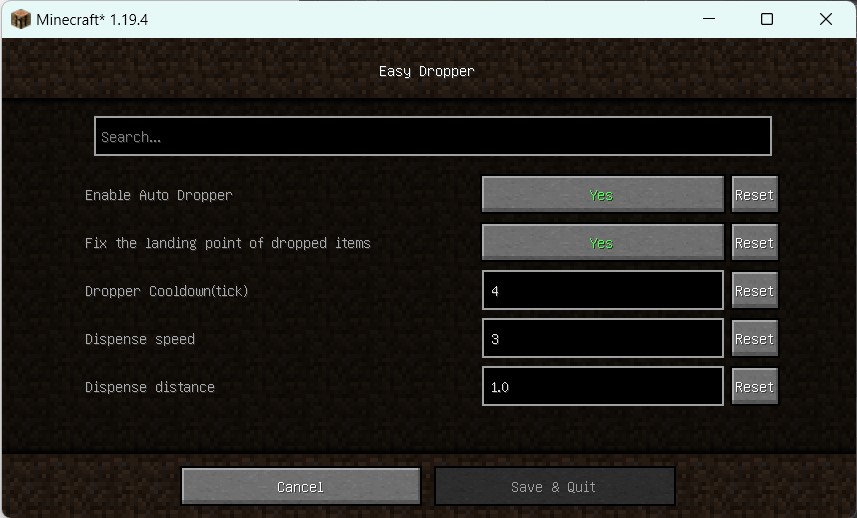 Easy Dropper Minecraft Mods