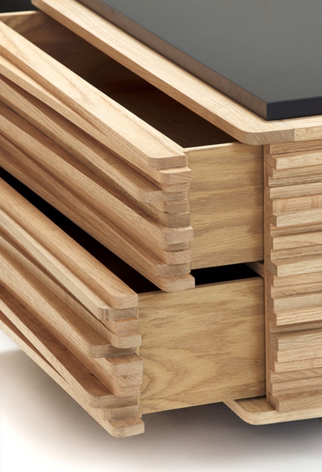 Modernes Designer Sideboard aus Holz “Stack Buffet” von Hector Esrawe