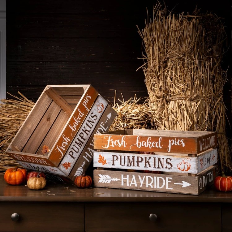 Fall Decorating With Wooden Crates Shelly Lighting