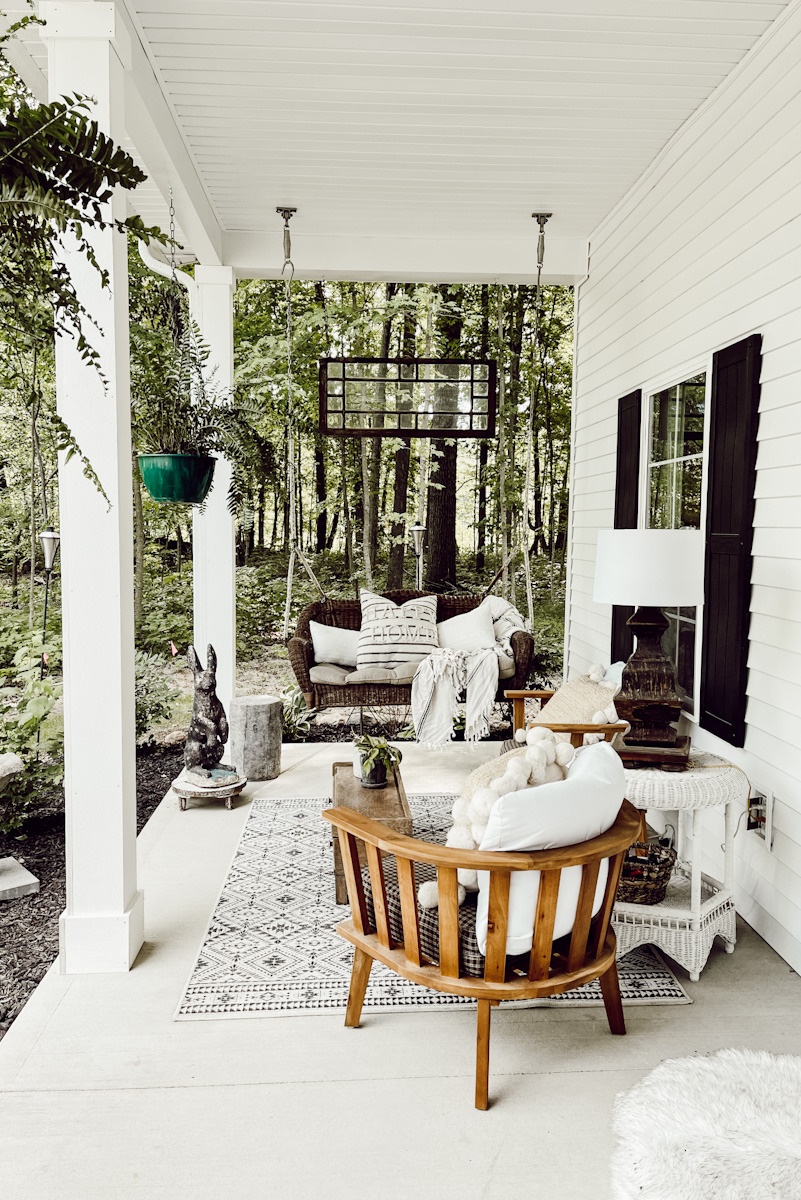 Our Cozy Front Porch Corner Deb and Danelle
