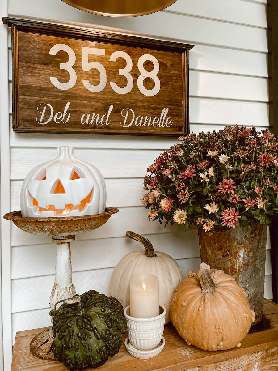 Fall Front Porch Decor and White JackOLantern Makeover Deb and Danelle