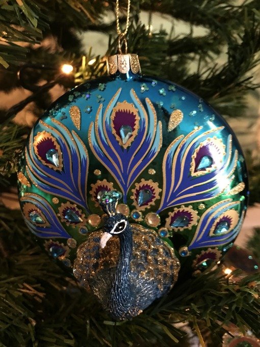 Peacock Ornaments Decorate Christmas Tree Debbee's Buzz