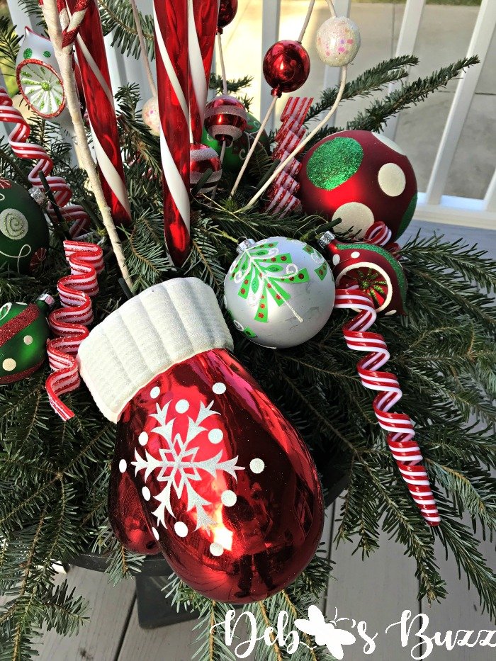 DIY Lighted Candy Cane Christmas Urns Add Whimsy Debbee's Buzz