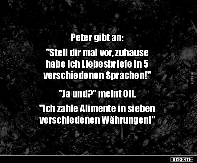 Peter gibt an "Stell dir mal vor, zuhause habe ich.." Lustige Bilder