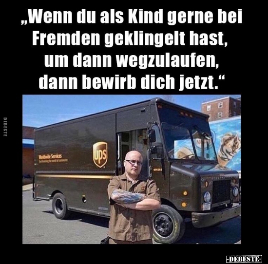 "Wenn du als Kind gerne bei Fremden geklingelt hast..." Lustige
