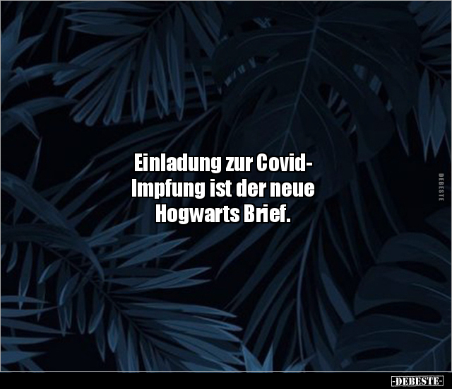Einladung zur CovidImpfung ist der neue Hogwarts.. Lustige Bilder