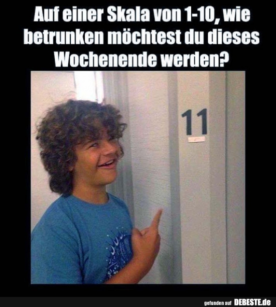 Auf einer Skala von 110, wie betrunken möchtest du.. Lustige Bilder
