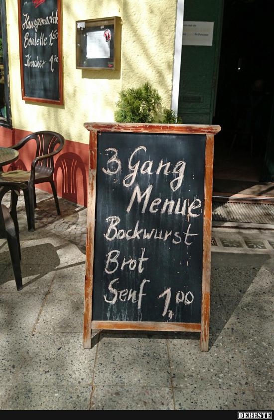 3 Gange Menue.. Lustige Bilder, Sprüche, Witze, echt lustig