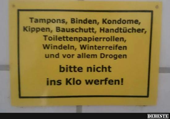 Tampons, Binden, Kondome.. Lustige Bilder, Sprüche, Witze, echt lustig