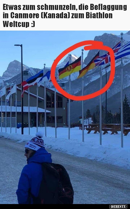 Etwas zum schmunzeln, die Beflaggung in Canmore (Kanada).. Lustige Bilder, Sprüche, Witze