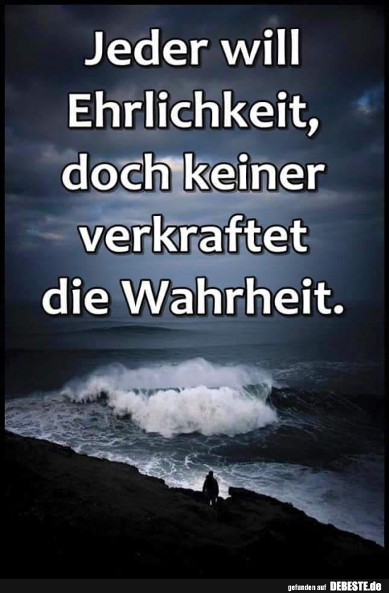 Jeder Will Ehrlichkeit Doch Keiner Verkraftet Die Wahrheit Lustige Bilder Spruche Witze Echt Lustig