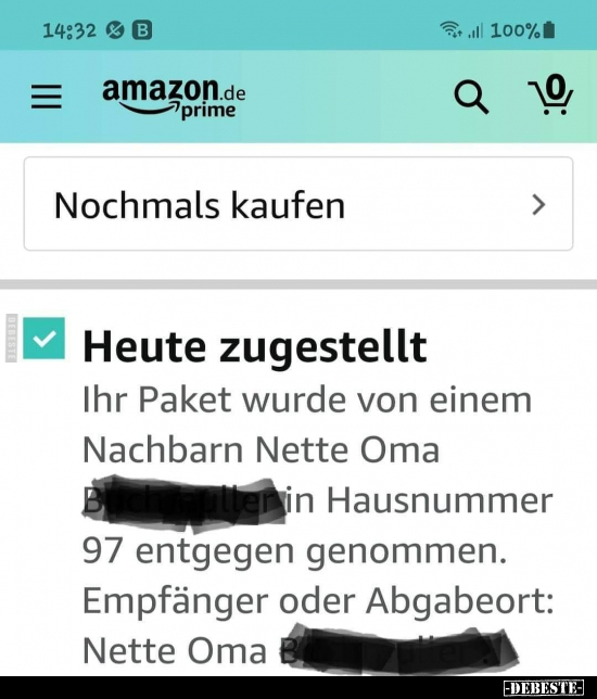 Ihr Paket Wurde Von Einem Nachbarn Nette Oma.. | Lustige Bilder, Sprüche, Witze, Echt Lustig 644_x_550_jpg