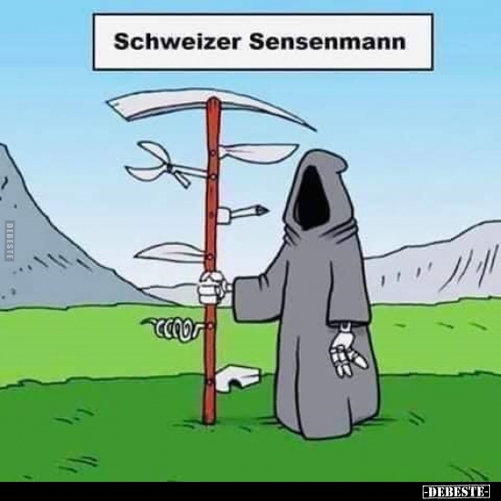 Schweizer Sensenmann. Lustige Bilder, Sprüche, Witze, echt lustig