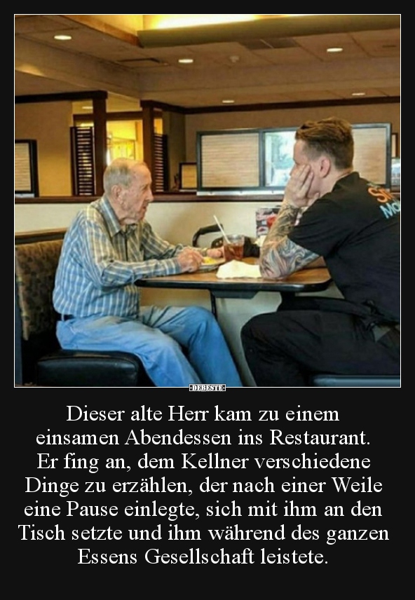 Dieser Alte Herr Kam Zu Einem Einsamen Abendessen Ins.. | Lustige Bilder, Sprüche, Witze, Echt Lustig 856_x_592_jpg