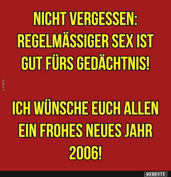 Nicht vergessen regelmässiger Sex ist gut fürs Gedächtnis! Lustige