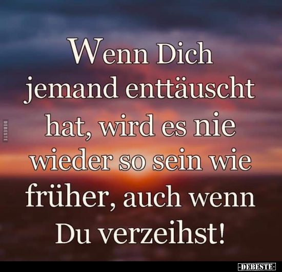 Wenn Dich jemand enttäuscht hat, wird es nie.. Lustige Bilder