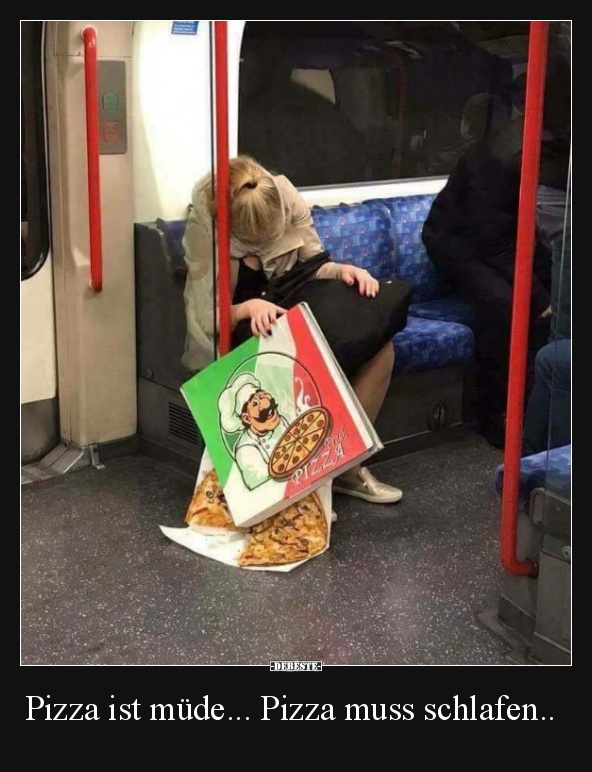Pizza ist müde... Pizza muss schlafen.. Lustige Bilder, Sprüche