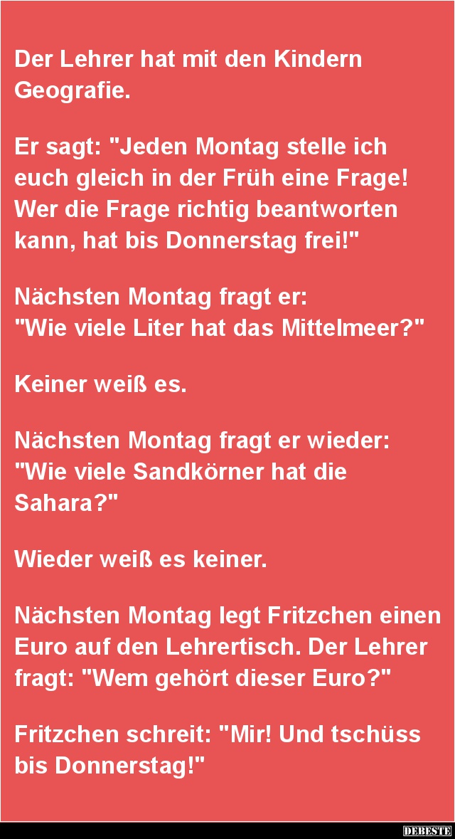 Der Lehrer hat mit den Kindern Geografie.. Lustige Bilder, Sprüche
