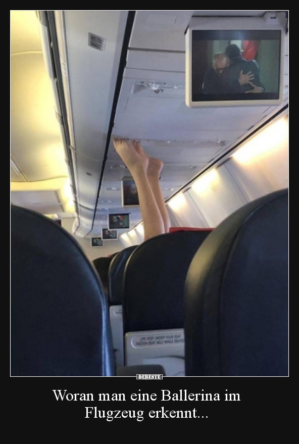 Woran man eine Ballerina im Flugzeug erkennt... Lustige Bilder