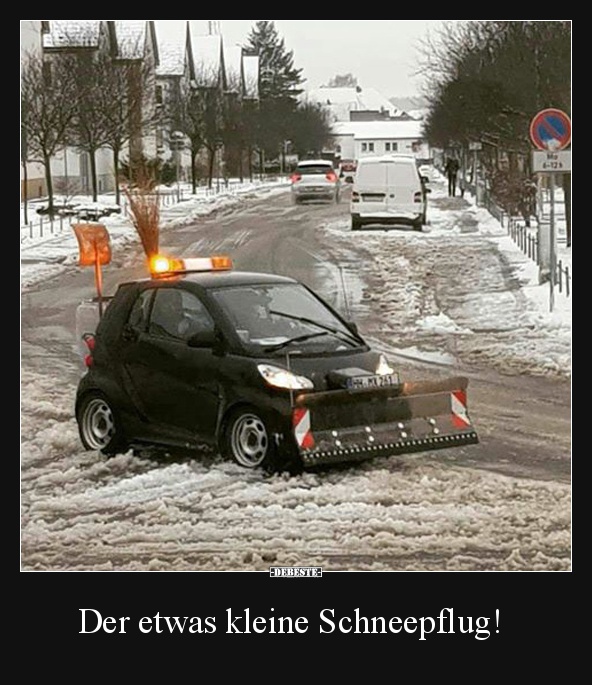 Der etwas kleine Schneepflug! Lustige Bilder, Sprüche, Witze, echt lustig