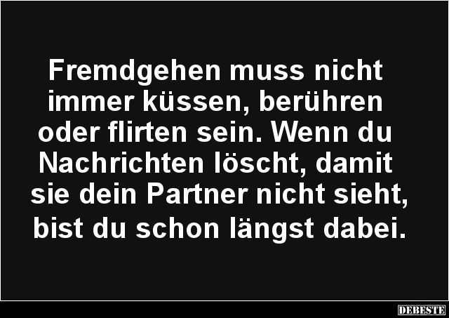 Fremdgehen muss nicht immer küssen.. Lustige Bilder, Sprüche, Witze, echt lustig