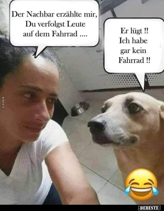 Der Nachbar erzählte mir, Du verfolgst Leute auf dem.. Lustige Bilder