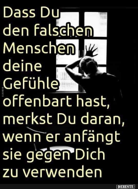 Dass Du Den Falschen Menschen Deine Gefuhle Offenbart Hast Lustige Bilder Spruche Witze Echt Lustig