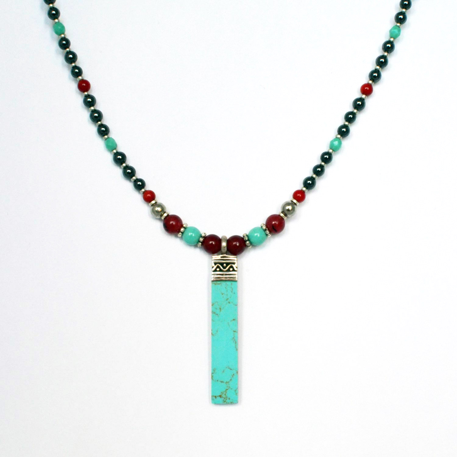 Ecofriendly jewellery turquoise pendant necklace and semiprecious
