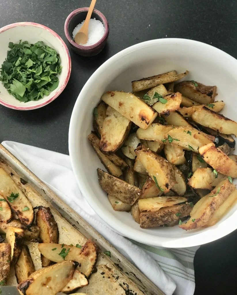 Maple Miso Potato Wedges Debra Klein Easy Plant Based Recipes
